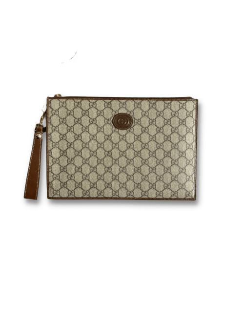 Gucci Pouch With Interlocking G Brown For Men 12in/30.5cm 672953 92TCG 8563