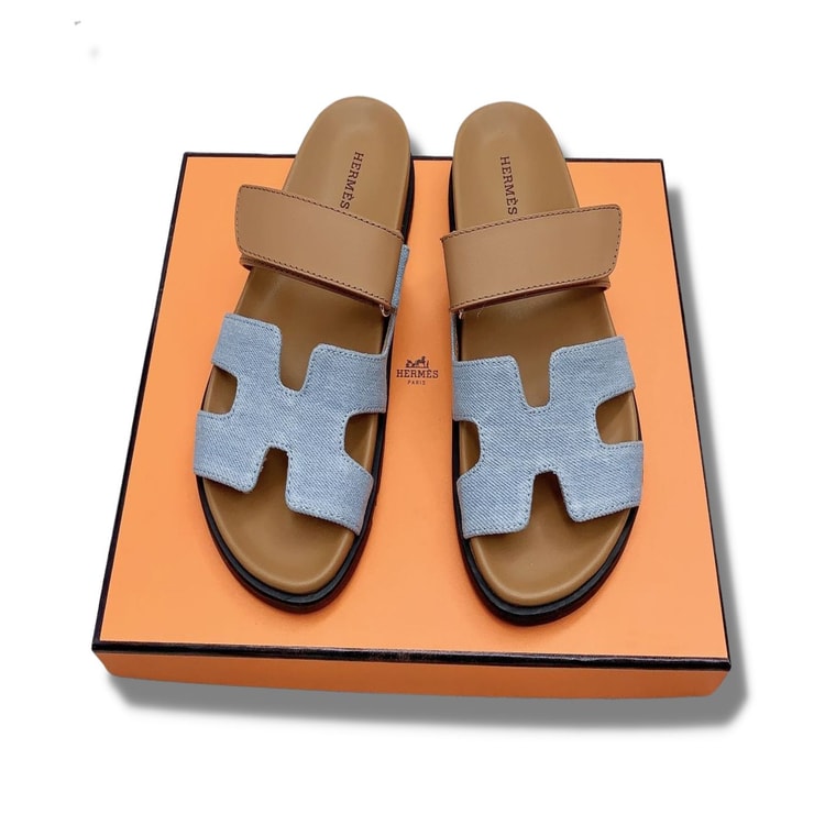 Hermes Chypre Sandal Brown/Blue For Men