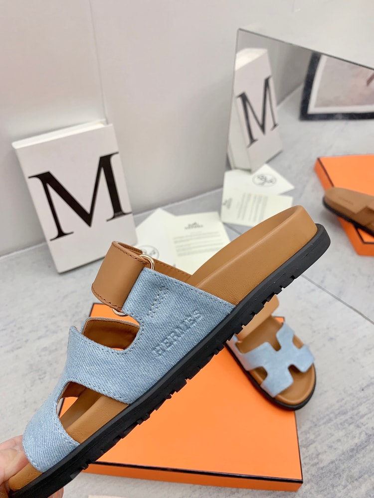 Hermes Chypre Sandal Brown/Blue For Men