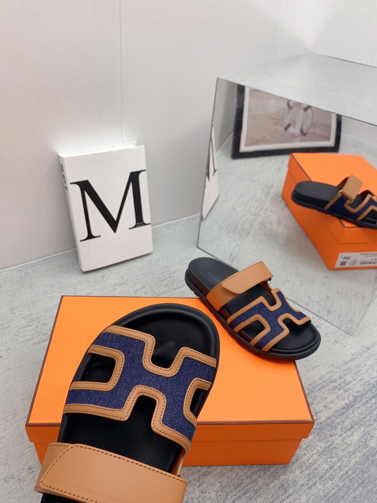 Hermes Chypre Sandal Brown/Dark Blue For Men