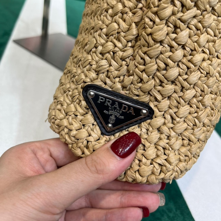 [True-to-ORIGINAL] Prada Small Raffia Tote Bag In Beige For Women 9.4 in/24cm 1BG422_2A2T_F0018_V_OOL