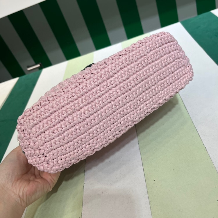 [True-to-ORIGINAL] Prada Small Raffia Tote Bag In Pink For Women 9.4 in/24cm 1BG422_2A2T_F0E18_V_OOL