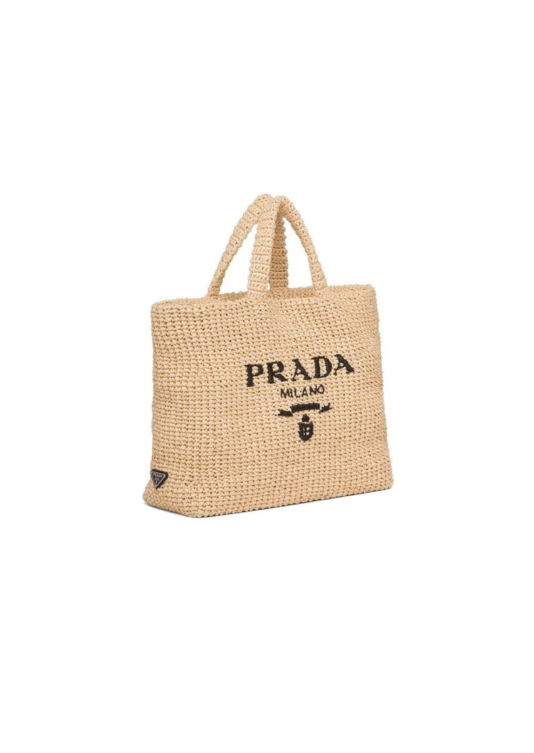 Prada Raffia Tote Bag Beige For Women, Women’s Bags 18.5in/47cm