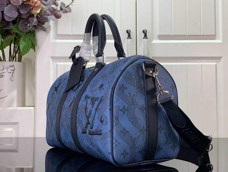 Louis Vuitton Keepall Bandoulière 35 Bag Blue For Men 34 cm/ 13.4 in M22573