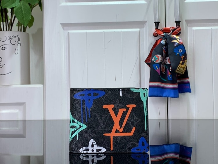 Louis Vuitton Multiple Wallet Black And Blue For Men 11.5 cm/ 4.5 in M81847