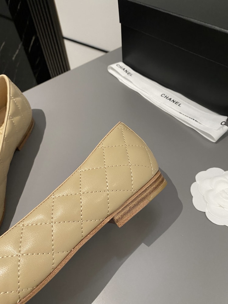 Chanel Ballet Flats Beige For Women