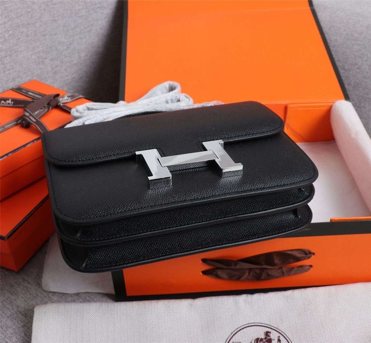 Hermes Constance Handbag Black For Women 22cm/8.7in