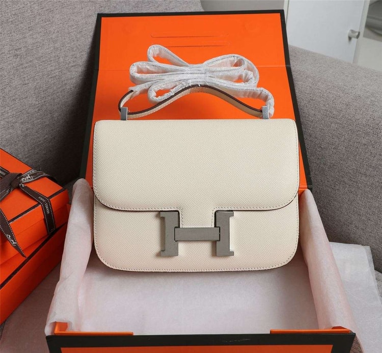 Hermes Constance Handbag White For Women 22cm/8.7in