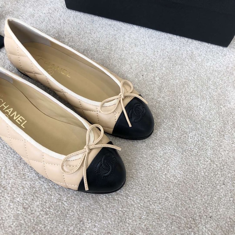 Chanel Ballet Flats Beige For Women