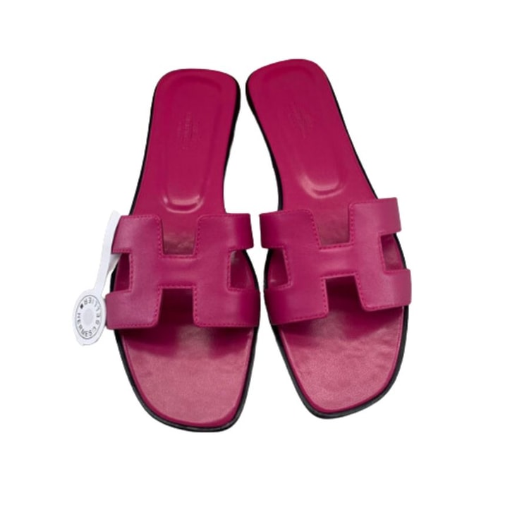 Hermes Oran Sandal Dark Pink For Women