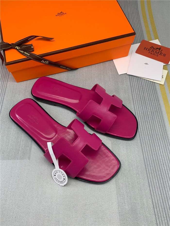 Hermes Oran Sandal Dark Pink For Women