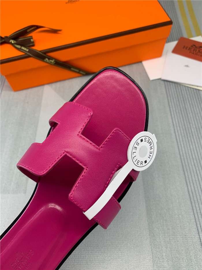 Hermes Oran Sandal Dark Pink For Women