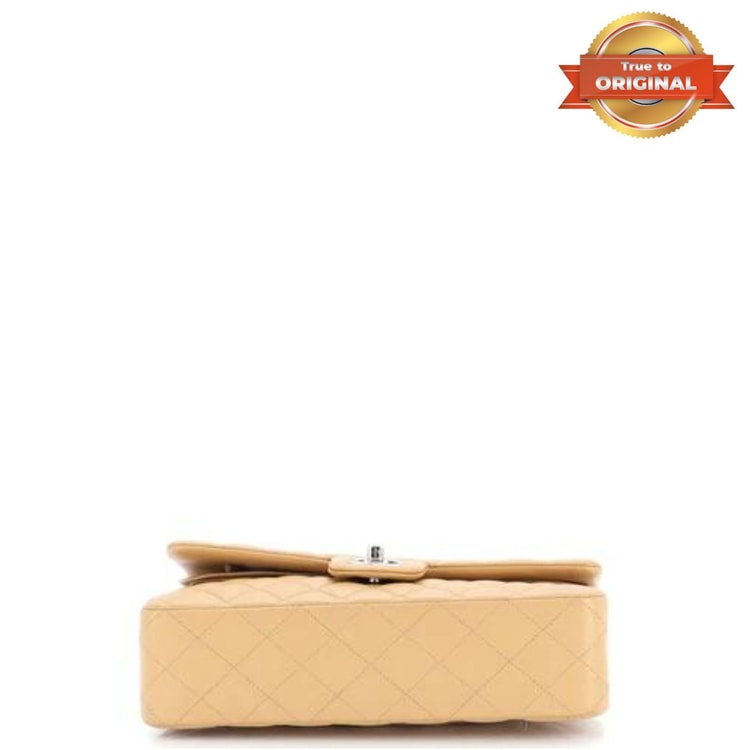 [True-to-ORIGINAL] Chanel Classic Flap Bag Beige For Women 10.2in/26cm A01112