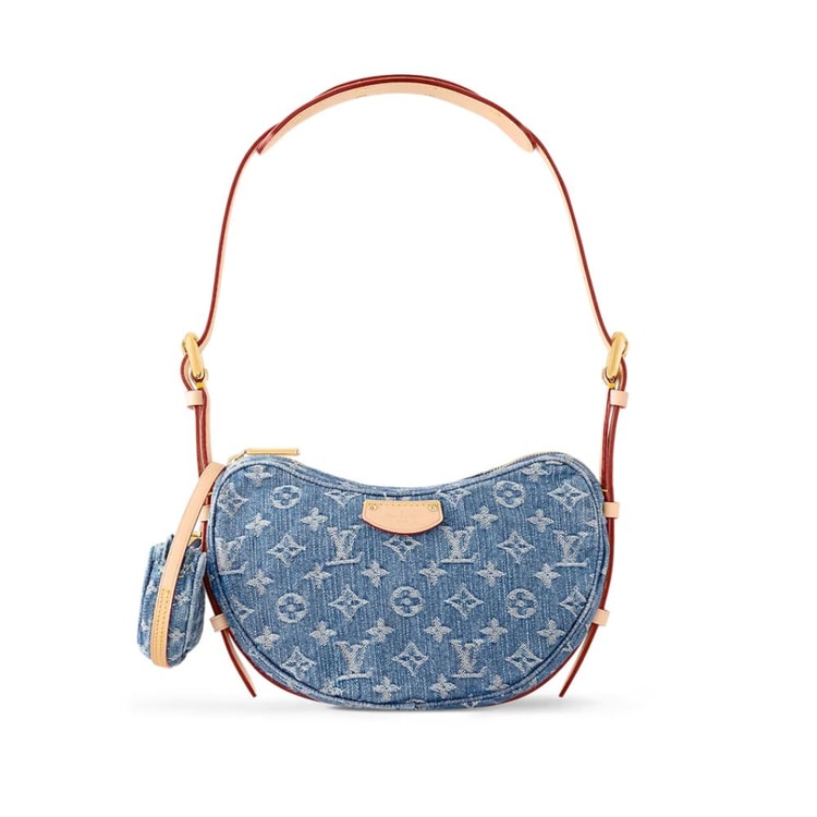 Louis Vuitton Croissant MM Blue Denim For Women M46856 - 9.8 Inches / 24.8 Cm