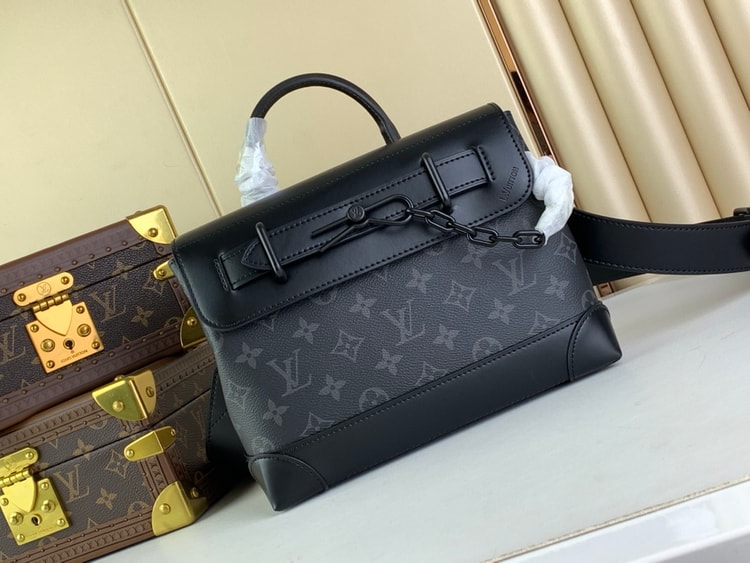 Louis Vuitton Steamer PM Black For Men 9.8in/25cm M46953