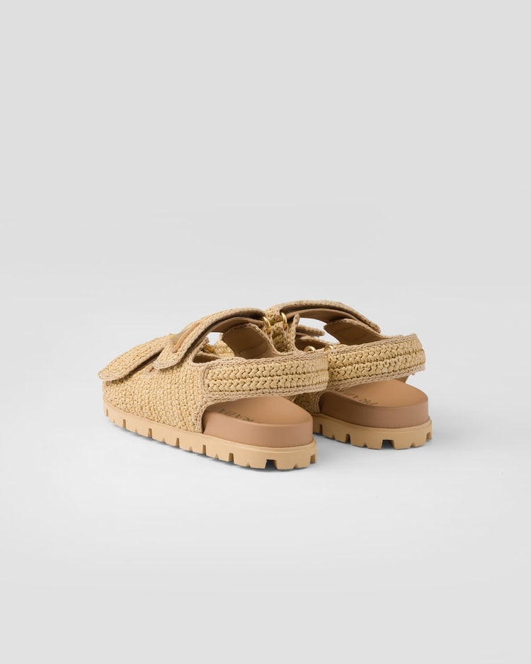 Prada Crochet Sandals Beige For Women 1X440N_2C2T_F0018_F_020