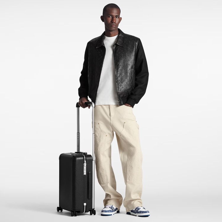 Louis Vuitton Horizon 55 Taiga Leather Suitcase Bag Black 21.7in/55cm M23260