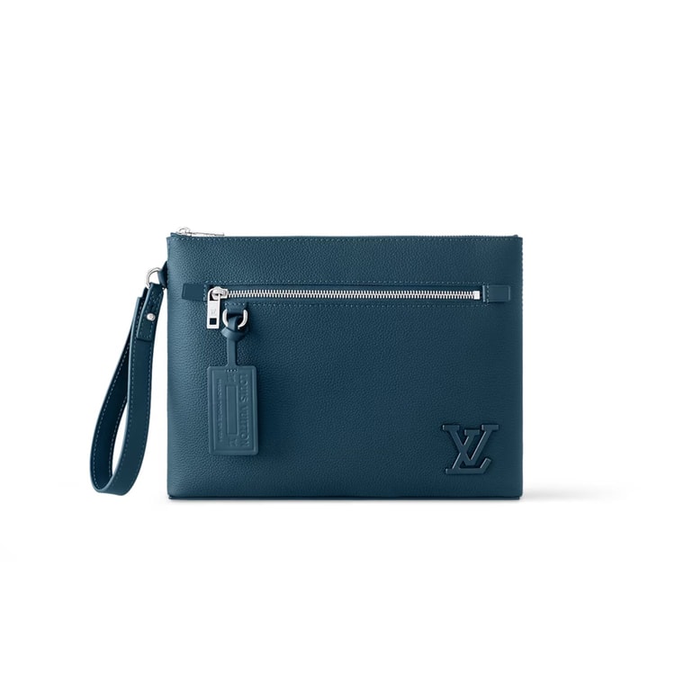 Louis Vuitton Takeoff Pouch Wallet Blue For Men 11.8in/30cm M82813