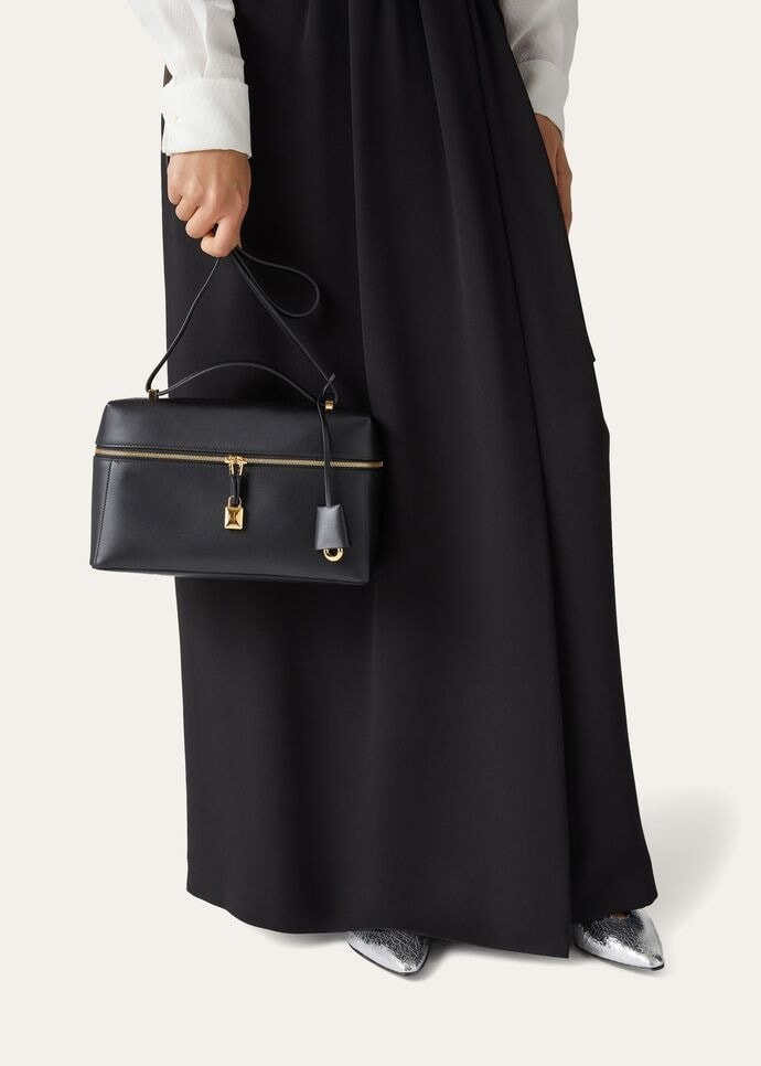 [True-to-ORIGINAL]Loro Piana Extra Bag L27 Black For Women 10.6 in/ 27 cm FAN3462 8000