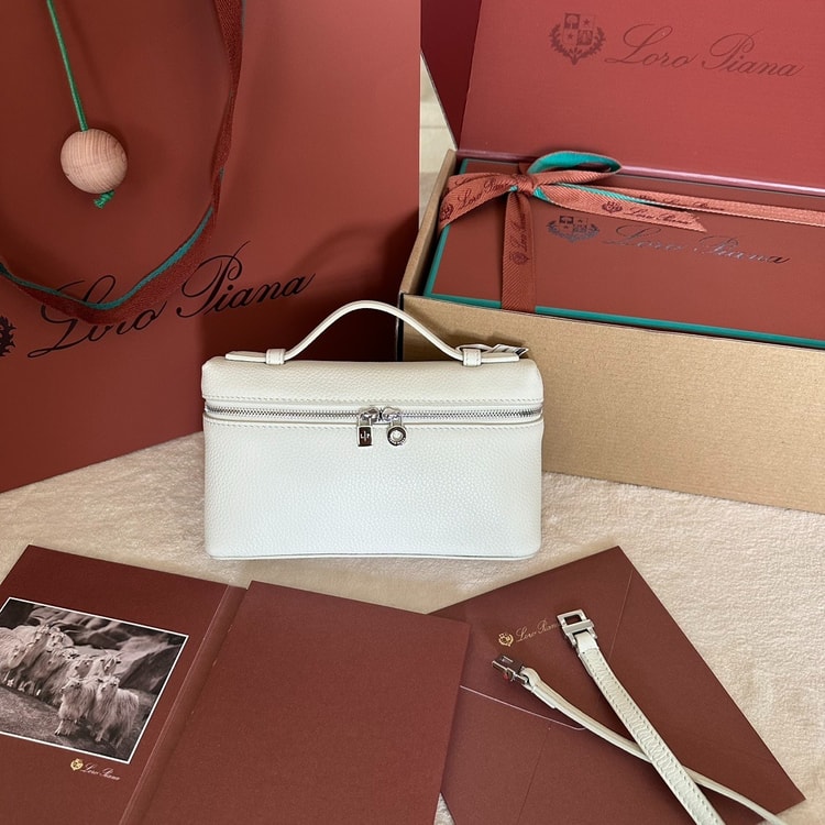 [True-to-ORIGINAL]Loro Piana Extra Pocket L19 Whisper White For Women 7.5in/19cm FAN4045 1615