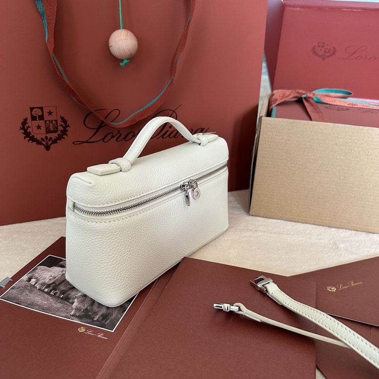 [True-to-ORIGINAL]Loro Piana Extra Pocket L19 Whisper White For Women 7.5in/19cm FAN4045 1615