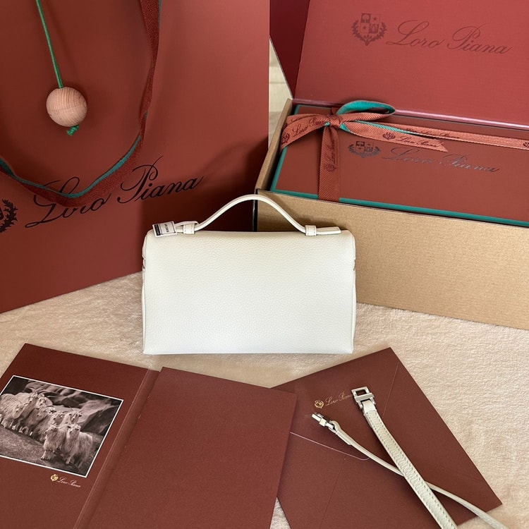 [True-to-ORIGINAL]Loro Piana Extra Pocket L19 Whisper White For Women 7.5in/19cm FAN4045 1615