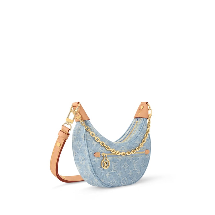 Louis Vuitton Loop Other Monogram Canvas Handbags Sky Blue Denim For Women 9in/23cm M24846