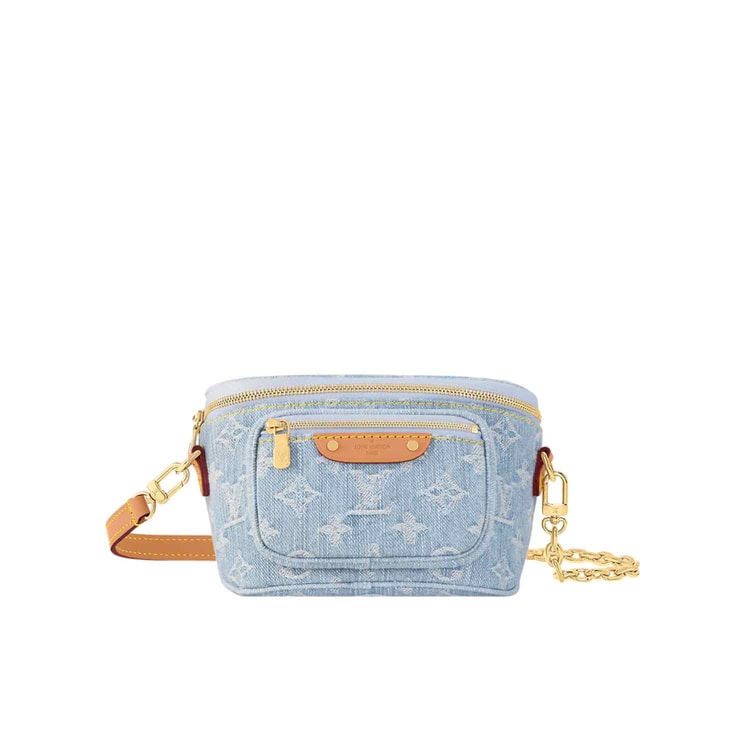 Louis Vuitton Mini Bumbag Sky Blue Denim For Women 6.7in/17cm M83353