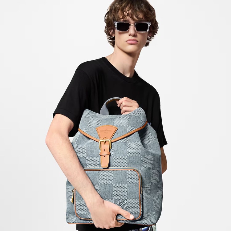 Louis Vuitton Montsouris Backpack Denim For Men 32cm/12in N40708