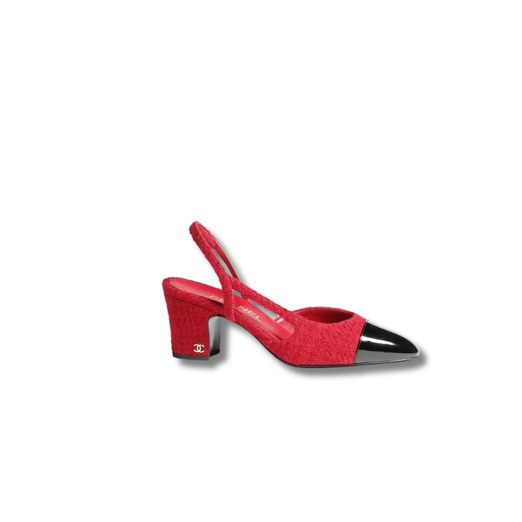 Chanel Slingbacks Red And Black For Women G31318 B17161 NZ566