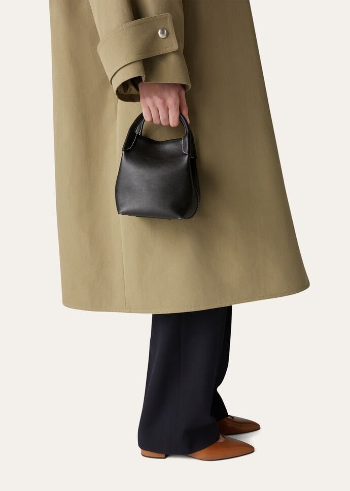 [True-to-ORIGINAL]Loro Piana Micro Bale Bag Black For Women 5.2 in/ 13 cm FAN0807 8000