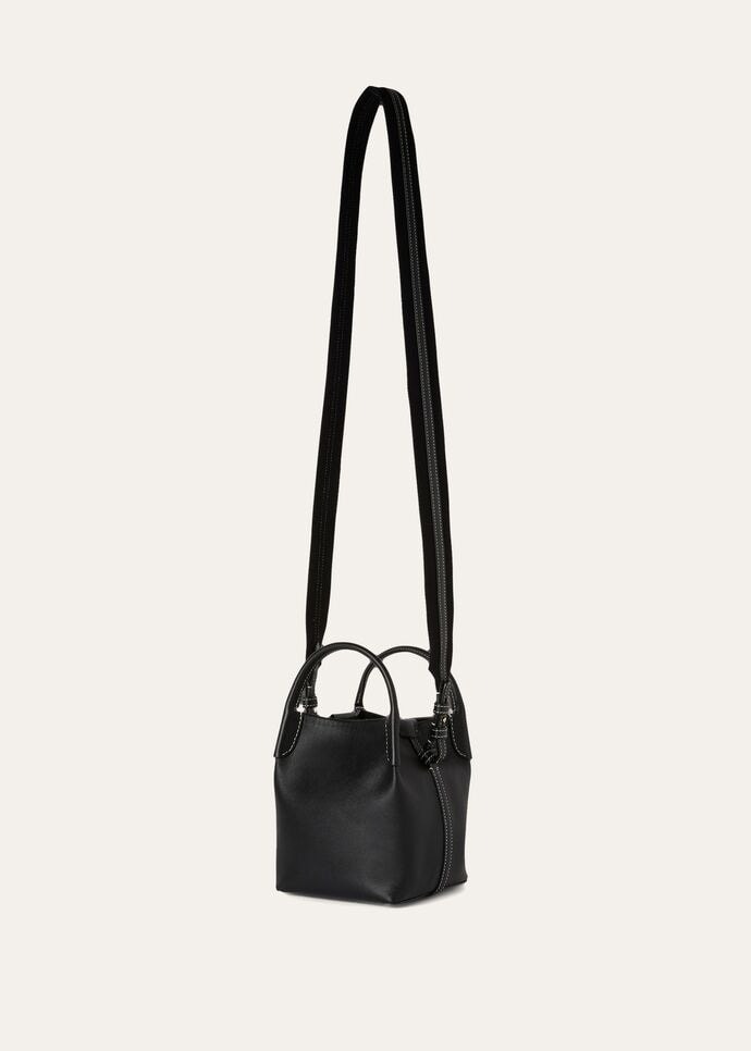 [True-to-ORIGINAL]Loro Piana Micro Bale Bag Black For Women 5.2 in/ 13 cm FAN0807 8000