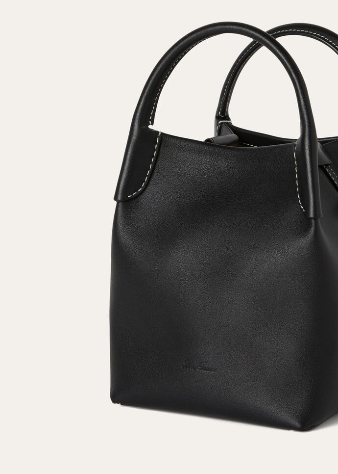 [True-to-ORIGINAL]Loro Piana Micro Bale Bag Black For Women 5.2 in/ 13 cm FAN0807 8000