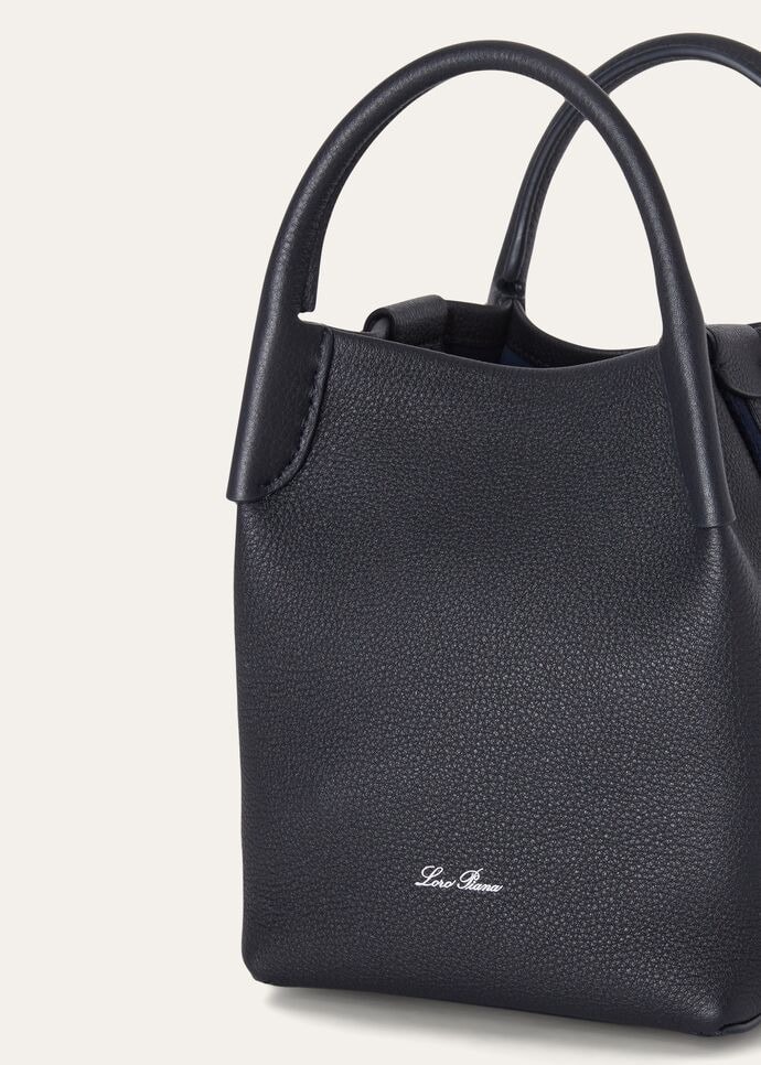 [True-to-ORIGINAL]Loro Piana Micro Bale Bag Navy Blue For Women 5.2 in/ 13 cm FAN4647 W000