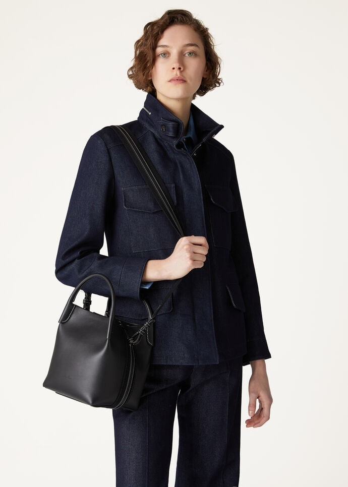 [True-to-ORIGINAL]Loro Piana Small Bale Bag Black For Women 6.7 in/ 17 cm FAO0815 8000