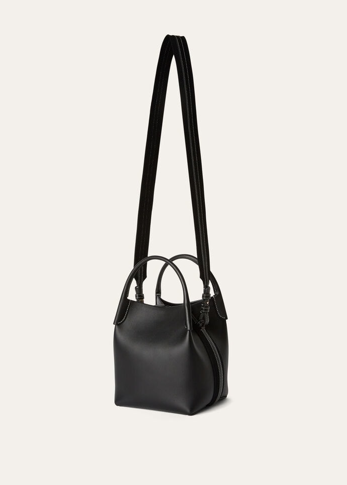 [True-to-ORIGINAL]Loro Piana Small Bale Bag Black For Women 6.7 in/ 17 cm FAO0815 8000