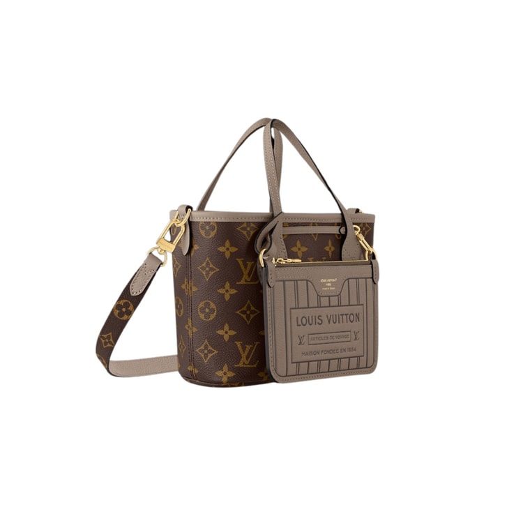 Louis Vuitton Neverfull Bandoulière Inside Out BB Dark Fango For Women 24cm/9.4in - M12109