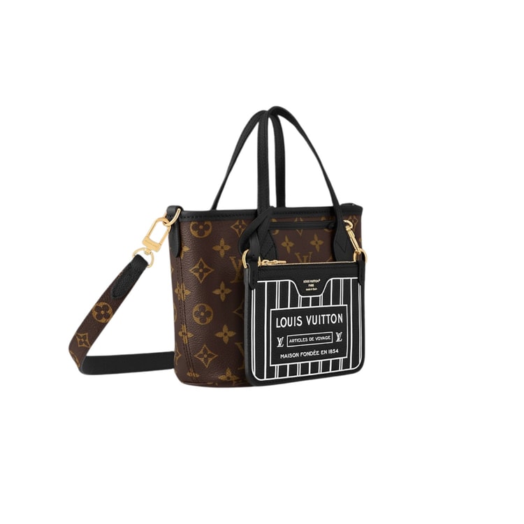 Louis Vuitton Neverfull Bandoulière Inside Out BB Black For Women 24cm/9.4in - M12099