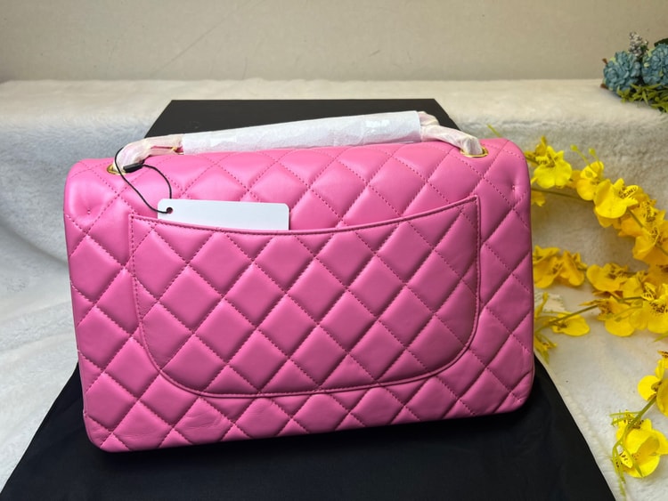 [True-to-ORIGINAL] Chanel Large Classic Handbag Gold Hardware Pink For Women 30cm/11.8in