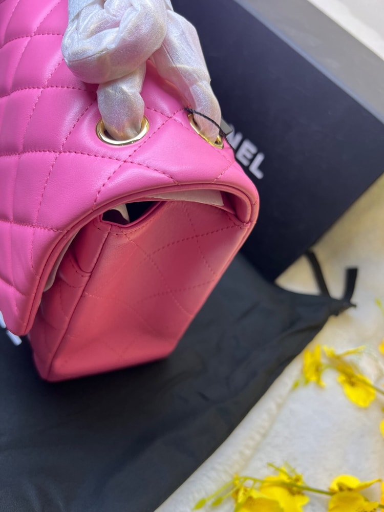 [True-to-ORIGINAL] Chanel Large Classic Handbag Gold Hardware Pink For Women 30cm/11.8in