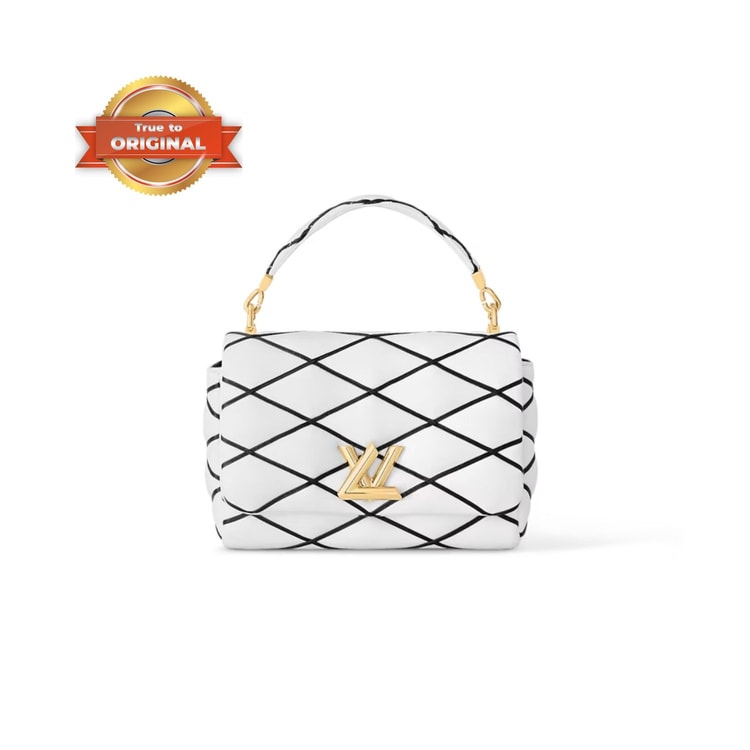 [True-to-ORIGINAL] Louis Vuitton GO-14 MM White/ Black Bag For Women M22890- 9.1 Inches/ 23 Cm