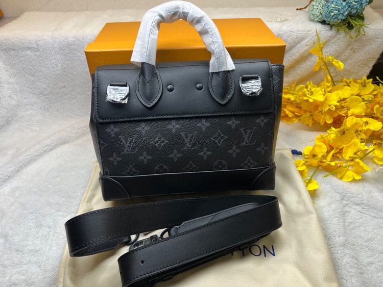 [True-to-ORIGINAL] Louis Vuitton Steamer PM Black For Men 9.8in/25cm - M46953