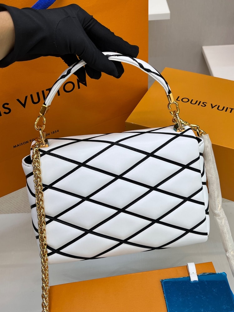 [True-to-ORIGINAL] Louis Vuitton GO-14 MM White/ Black Bag For Women M22890- 9.1 Inches/ 23 Cm