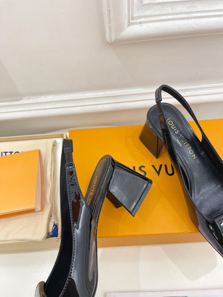 Louis Vuitton Shake Slingback Pump Black For Women 1AB0TR