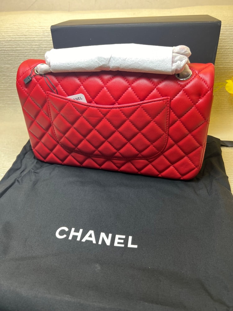 [True-to-ORIGINAL] Chanel Classic Hand Bag Red For Women 9.9in/25.5cm