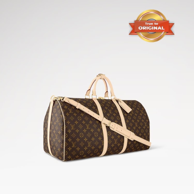 [True-to-ORIGINAL] Louis Vuitton Keepall Bandoulière 55 Bag Monogram Canvas Brown For Women 55cm/21.7in M41414