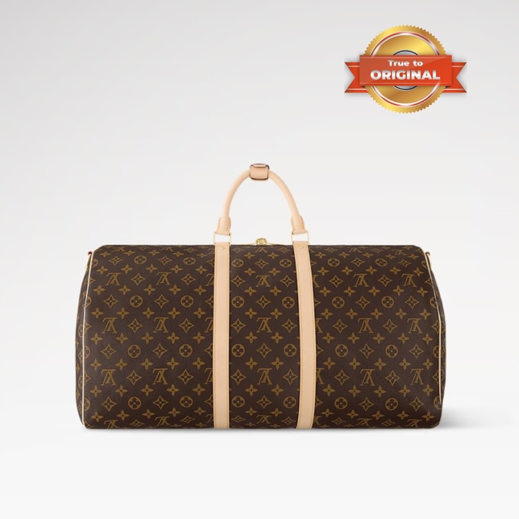 [True-to-ORIGINAL] Louis Vuitton Keepall Bandoulière 55 Bag Monogram Canvas Brown For Women 55cm/21.7in M41414
