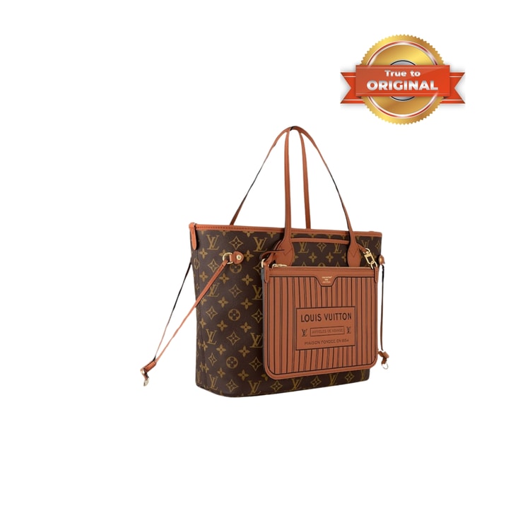 [True-to-ORIGINAL] Louis Vuitton Neverfull Inside Out MM Tan For Women 31cm/12.2in - M12061