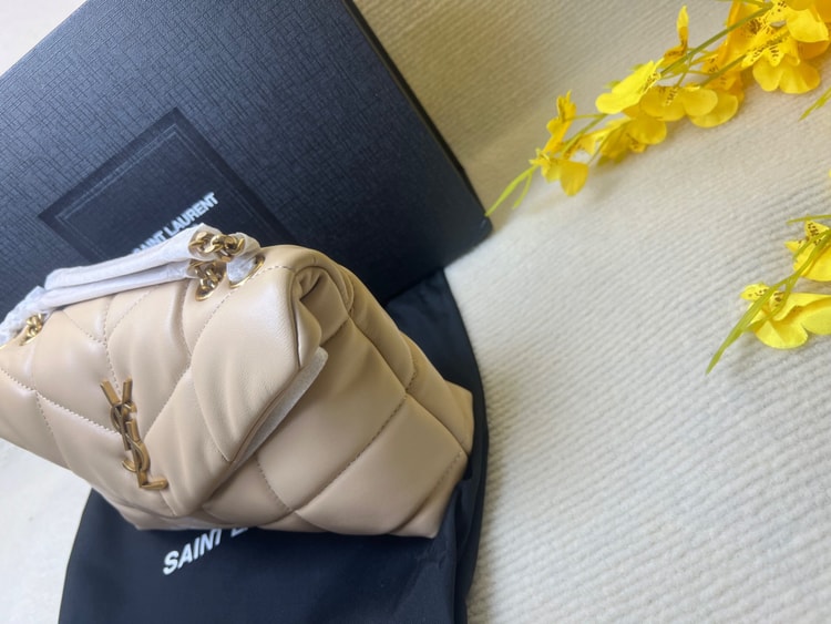 [True-to-ORIGINAL] Saint Laurent Toy Puffer Dark Beige For Women 23cm/9cm - 7593371EL072721