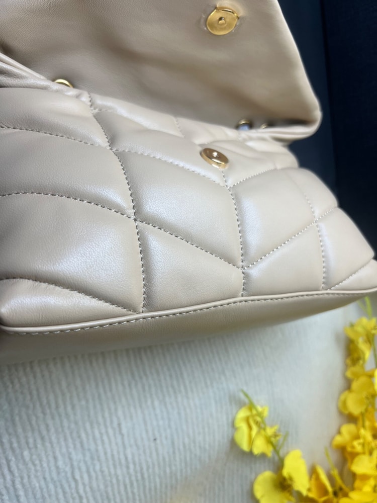 [True-to-ORIGINAL] Saint Laurent Toy Puffer Dark Beige For Women 23cm/9cm - 7593371EL072721